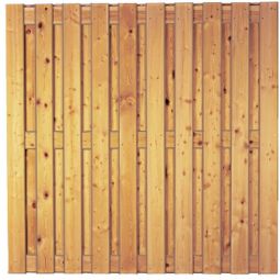 Clôture pare-vue T&J série OLYMP Clôture à lames pare-vue Clôture brise-vue NEWA 180x180 cm en mélèze de Sibérie, lames 14x120 mm, fixations inox et recoupable sur mesure