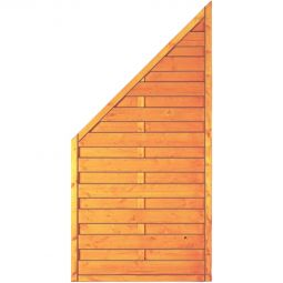 T&J SUNLINE-Série clôture de jardin Panneau de finition SUNLINE 90x180/90 cm, couleur pin, lames striées, traitement fongicide et montage par pointes inox