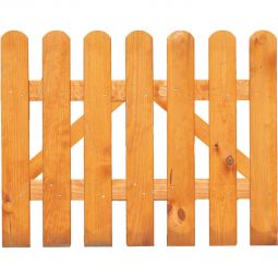 Portillon de jardin avant T&J SUNLINE Portillon de jardin SUNLINE 100x85 cm en pin/épicéa, couleur pin, lattes lisses rabotées, têtes arrondies, fixations par clous galvanisés