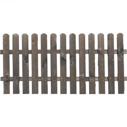 Clôture de jardin avant T&J BLACKLINE Clôture de jardin BLACKLINE 180x85 cm en pin/épicéa, coloris anthracite, lattes arrondies, fixation par clous galvanisés