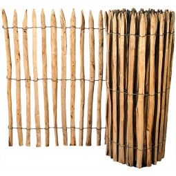 Clôture à piquets en noisetier T&J ROLLO Clôture à lattes ROLLO en noisetier, rouleau complet avec espacement de 4 cm, 4-5 cm ou 8-10 cm - naturel, flexible et durable