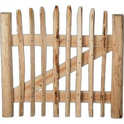 Portillon de clôture en piquets T&J ROLLO noisetier  porte de jardin pour clôture à lattes ROLLO en noisetier, largeur env. 100 cm, espacement 8-10 cm, hauteur 60-150 cm, livré sans ferrures