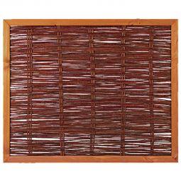 T&J ÄTNA Clôture en osier Protection visuelle Clôture en osier FAKO en brins tressés huilés avec cadre en pin teinté brun 35x45 mm, disponible en quatre tailles pour un brise-vue naturel