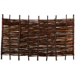 T&J ALESSIA Paravent à emboîter en osier Clôture en osier ASO en brins huilés, cadre épais en pin teinté brun 70x35 mm, disponible en quatre tailles