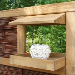 Maison pour oiseaux T&J en bois nichoir avec toit et fond en bois LABO-3D – design moderne, dimensions : toit 36 x 37 x 7,5 cm, fond 36 x 36 x 6 cm