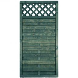 T&J ELEGANT-Série Planche profilée Protection visuelle Clôture à emboîter Clôture à lamelles Clôture brise-vue BARTEK en pin/épicéa brossé, lasure grise, vissée inox, 90x180 cm ou 180x180 cm