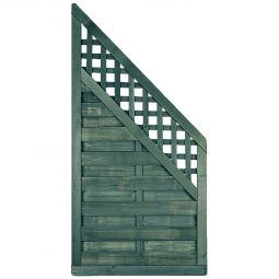T&J ELEGANT Série Bambou, set de montage Clôture brise-vue BARTEK finition 90x180/90 cm, lasure grise, bois brossé pin/épicéa, vissage inox et treillis grimpant