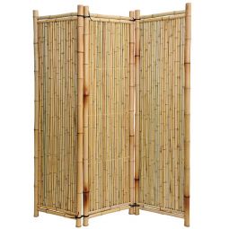 Paravent bambou 180x180cm, 3 pièces, artisanal séparation et occultation