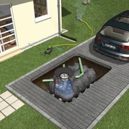 Cuve récupération eau de pluie enterrée, GRAF Platin Garten-Jet kit complet, tailles différents
