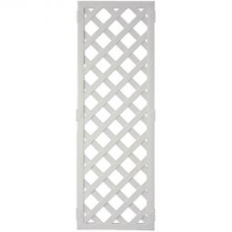 T&J LIGHTLINE Clôture de jardin en arc surélevé blanc Treillis blanc en PVC avec cadre 25x50 mm, dimensions 60x180 cm, idéal comme brise-vue décoratif et support grimpant
