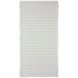 T&J LIGHTLINE élément de porte KS blanc Clôture brise-vue LIGHTLINE en PVC blanc avec profil rainuré et languette, supports inclus, durable et facile à entretenir
