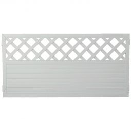 Clôture jardin LIGHTLINE avec treillis décoratif matériau plastique blanche T&J clôture de jardin LIGHTLINE 180x90 cm, plastique blanc pour fenêtre, avec treillis décoratif, profil rainure et languette, supports inclus ? facile d'entretien et durable