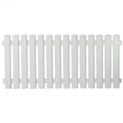 Clôture de jardin avant droite blanche T&J LIGHTLINE Clôture de jardin facile d'entretien en PVC blanc, 180x80 cm, design droit, capuchons pyramidaux, résistant UV et intempéries