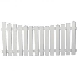 Clôture de jardin avant blanche T&J LIGHTLINE arc basse Clôture de jardin en PVC blanc 180x80/70 cm, forme basse, capuchons pyramidaux, facile d'entretien, résistant UV et durable