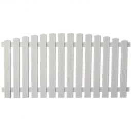 Clôture de jardin avant à arche haute blanche T&J LIGHTLINE Clôture de jardin cintrée en PVC blanc 180x80/90 cm, facile d'entretien, résistant UV, capuchons pyramidaux et supports inclus