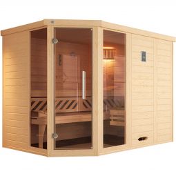 Sauna d'angle weka KEMI en épicéa en différentes variantes