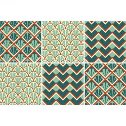 Autocollants pour carrelage Oki 15 x 15 cm film pour carrelage mural Étanche, résistant à la chaleur et repositionnable jusqu'à 30 jours