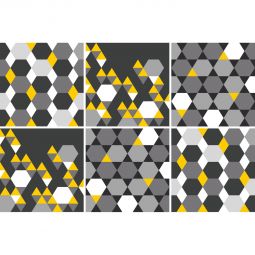 Autocollants de carrelage Windhager Otis gris 15x15 cm film adhésif Étanche, résistant à la chaleur et repositionnable jusqu'à 30 jours