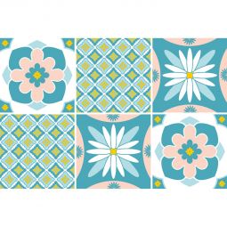 Autocollants de carrelage Windhager Ouzo 15x15 cm film adhésif Étanche, résistant à la chaleur et repositionnable jusqu'à 30 jours