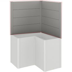 Brise-vue bac à plantes en L Biohort Belvedere sans vitrage acrylique, gris quartz métallisé 91 cm de hauteur, séparation décorative, offre protection contre le vent et le soleil