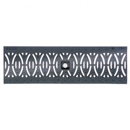 Grille fonte BIRCOlight design ellipse recouvrement pour caniveau NW100, 0,5m, section d'entrée 417cm²/m