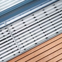 Grille en acier pour caniveau de drainage ACO Profiline, évacuation des eaux de façade Variantes/longueurs aux choix, largeur de construction 100 mm