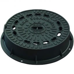 ACO Stormbrixx Blockrigole couvercle de regard avec ouvertures de ventilation 400 mm Classe de charge D400, idéale pour les zones de circulation et industrielles