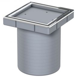 Rehausse siphon de sol ACO, carrelable grille/cadre 150x150, non-tissé pour étanchéité au choix