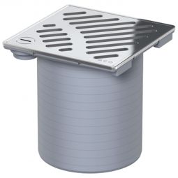 Rehausse de salle de bains ACO incl. grille carrée verrouillable 150x150mm, non-tissé pour étanchéité au choix