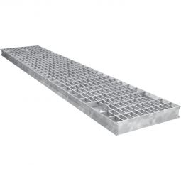 Grille de couverture pour caniveau BIRCOsir 100 Grille caillebotis galvanisée à chaud pour caniveaux BIRCOsir 100, différentes longueurs et dimensions de maille