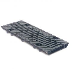 Couvercle en fonte à barres transversales pour caniveau de drainage BIRCOsir 100 en fonte noire peinte par immersion pour le système de caniveaux BIRCOsir 100, classe de charge D 400