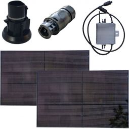 Kit de centrale solaire pour balcon 800Wp Full-Black sans câble peut être facilement raccordé aux câbles déjà existants, onduleur avec module WLAN intégré