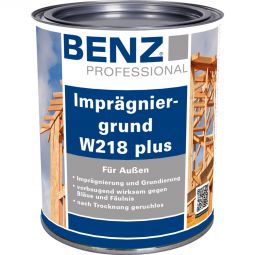 Fond d'imprégnation bois W218 plus incolore BENZ PROFESSIONAL pour constructions en bois extérieures sans contact avec le sol