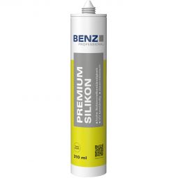 BENZ PROFESSIONAL Silicone 300 ml, transparent, mastic d'étanchéité pour façades, intérieur et extérieur