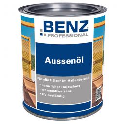 Huile extérieure produit de protection du bois BENZ PROFESSIONAL plusieurs couleurs, pour tous les bois en extérieur