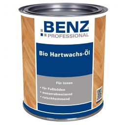 Huile dure bio incolore à base de cire, BENZ PROFESSIONAL pour les surfaces abîmées en bois tendre et dur ancien et neuf