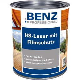 Lasure HS avec film protecteur, produit de protection du bois BENZ PROFESSIONAL plusieurs couleurs, transparent, protège contre les moisissures, algues et champignons