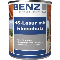 Lasure HS avec film protecteur, produit de protection du bois BENZ PROFESSIONAL plusieurs couleurs, transparent, protège contre les moisissures, algues et champignons