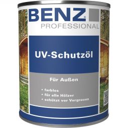 Huile de protection UV incolore produit de protection du bois BENZ PROFESSIONAL pour tous les bois, protection durable et finition incolore