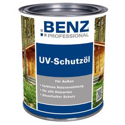 Huile de protection UV incolore produit de protection du bois BENZ PROFESSIONAL pour tous les bois, protection durable et finition incolore
