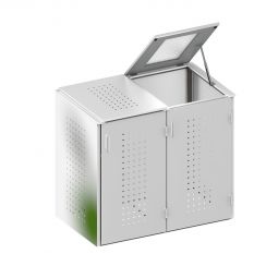 Binto cache poubelle 2 box acier inoxydable couvercle pour poubelle jusqu'à max. 240 litres