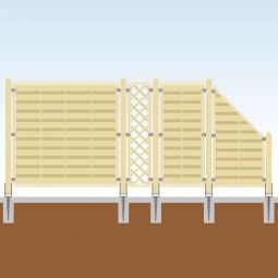 Clôture pare-vue Rank Set complet en bois Personnalisez votre clôture avec notre configurateur - poteaux & matériel de fixation inclus
