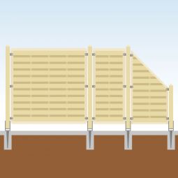 Clôture pare-vue bois kit complet BASIC Personnalisez votre clôture avec notre configurateur - poteaux & matériel de fixation inclus
