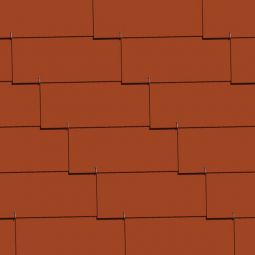 Bardage Fibrociment toiture et de façade CEDRAL 60 x 30 cm lisse, rouge classique bardeau rectangulaire, pose horizontale, 2 trous