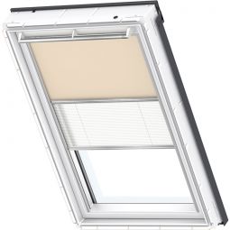 Store d'occultation VELUX Plus DFD manuel  beige/blanc 4556S store d'occultation et store plissé, changement flexible entre protection solaire et pare-vue, convenable pour divers fenêtre de toit VELUX