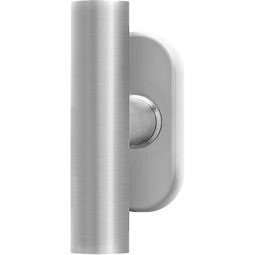 Poignée de fenêtre Karcher Rhodos EFT284 forme en T acier inoxydable mat Rosace de forme ovale, oscillo-battant à 4 crans