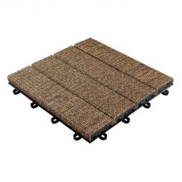 florco dalle de terrasse click PVC tex brun 30x30x2,8cm, surface absolument résistant aux moisissures