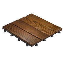 florco dalle de terrasse click plus bois frêneThermique lisse 4 dalles 30x30cm, système de click avec surface en bois véritable