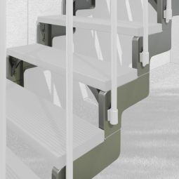 Escalier extérieur droit DOLLE Gardentop en acier galvanisé Kit de montage pour structure de base