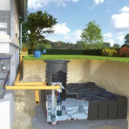 Récupérateur eau de pluie enterré Rewatec F-Line Diver, cuve usage domestique tailles différents, pompe immergée interne au citerne inclus